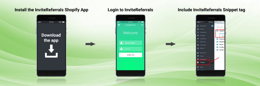 Shopify Referral Widget Integration Invitereferrals